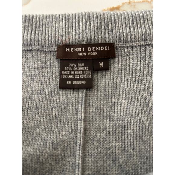 Henri Bendel New York Pull-on Drawstring Pants Silk Cashmere SZM Wide Leg Grey - Picture 6 of 9